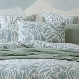 Queen Duvet Cover Set - Haven Surf, featuring hand-drawn motifs and contrasting colors for a stylish, comfortable bedroom retreat.