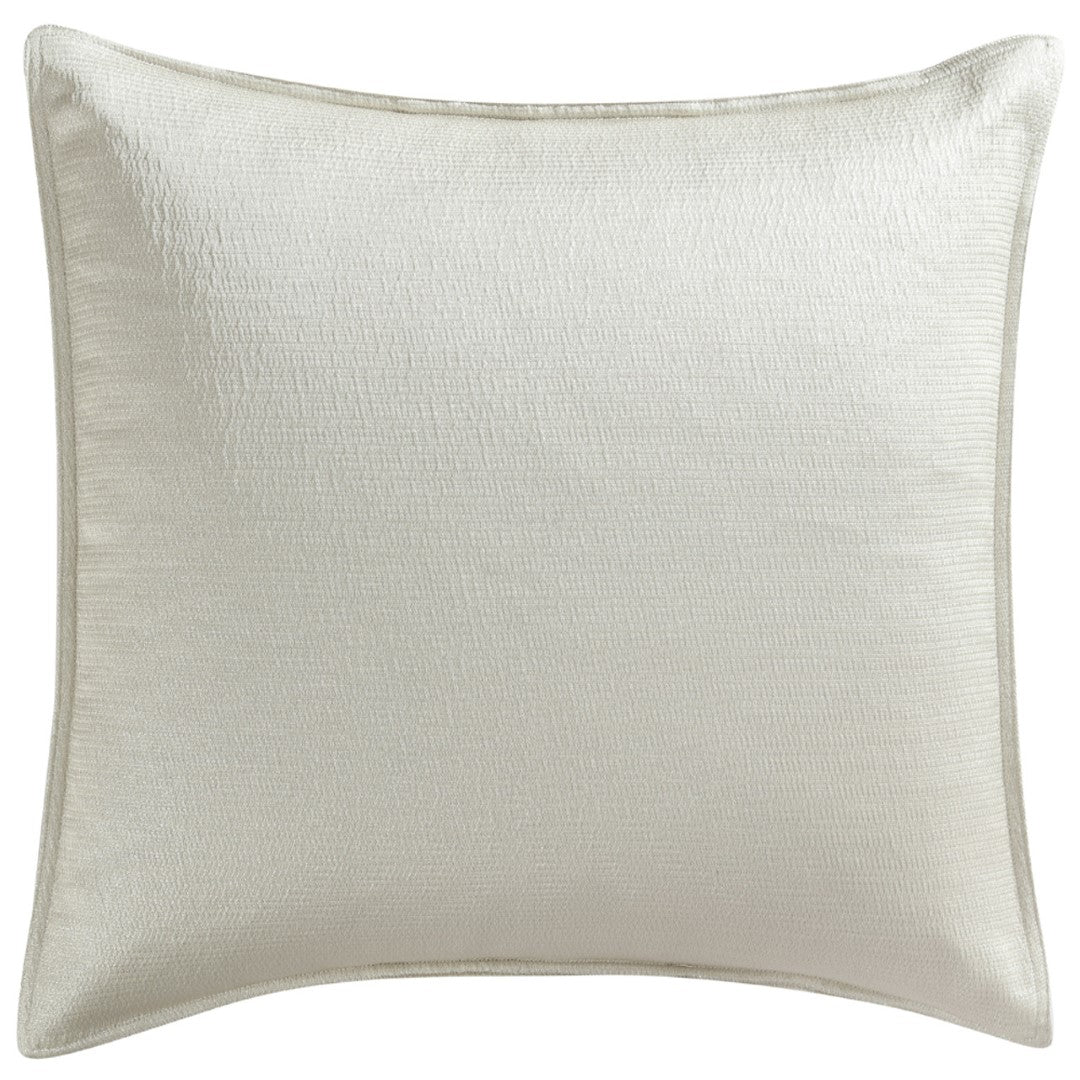 Elegant Octavia Champagne European pillowcase in luxurious lurex fabric, measuring 65cm x 65cm, perfect for upscale bedroom decor.