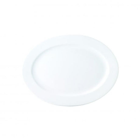 Oval white porcelain platters set of 12, perfect for elegant dining and durable for various cuisines and occasions.