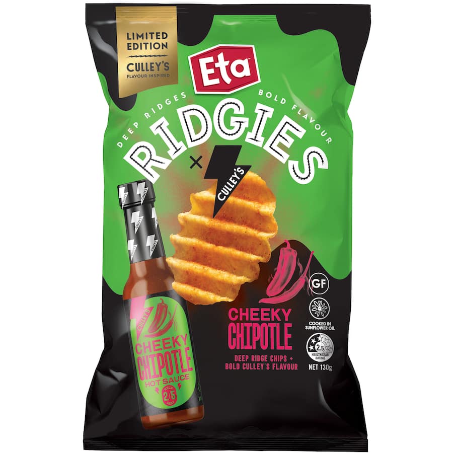 Eta Ridgies Potato Chips Cheeky Chipotle