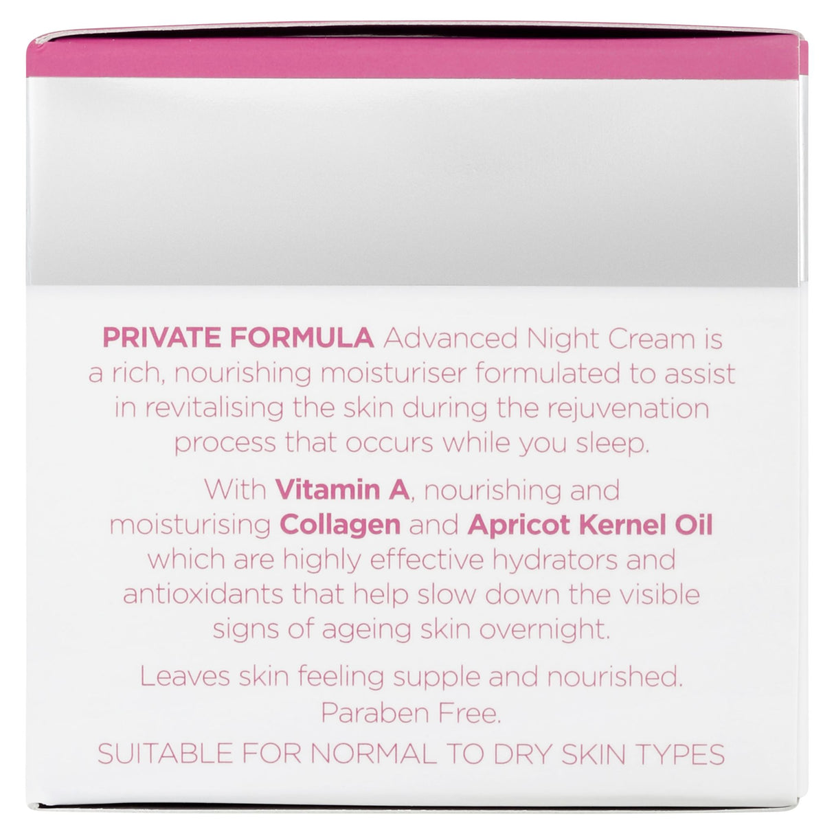 Nourishing night cream for younger-looking skin with Vitamin A, C, and Squalene for overnight rejuvenation and hydration.