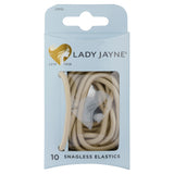 Blonde snagless thick elastics for long, thick hair, providing secure hold without breakage or tangles, pack of 10.