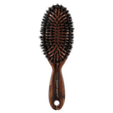 Purse-sized boar bristle brush designed for detangling and enhancing shine in medium to long hair.