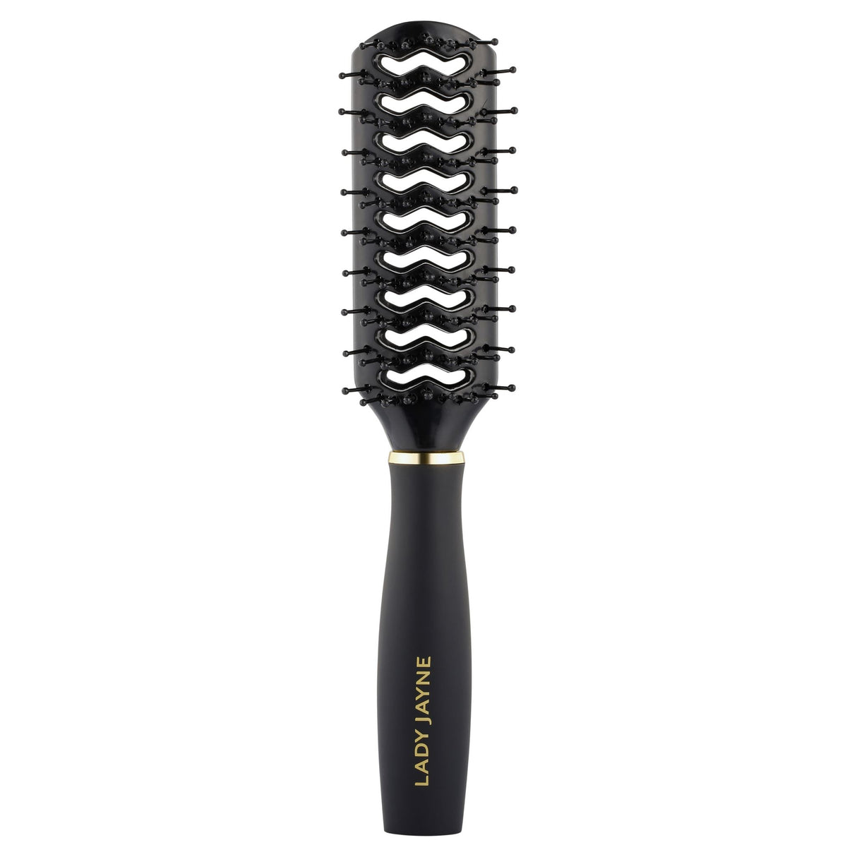 Lady Jayne Large Vent Brush with flexible ball-tip bristles for easy detangling and versatile styling for all hair types.