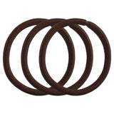 Brown snagless thick hair elastics designed for long, voluminous hair, offering a secure, gentle grip without breakage.