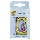 Lady Jayne Snagless Elastics 18 Pack for all hair types, offering secure, comfortable hold without breakage or tangles.