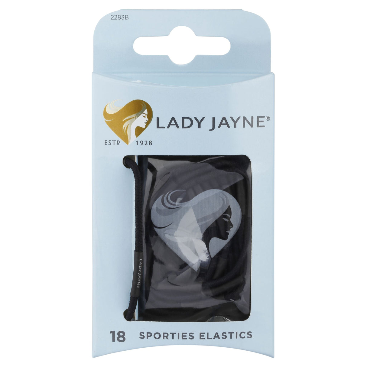 Black super hold elastics pack of 18, designed for secure, all-day grip on ponytails and updos, ideal for all hair types.