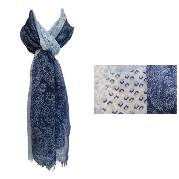 Scarf - Blue Paisley Pattern