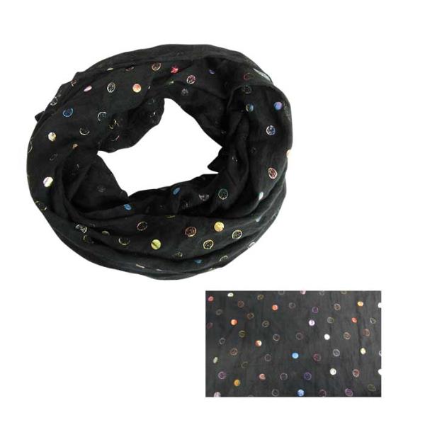 Scarf - Black Snood with Planets