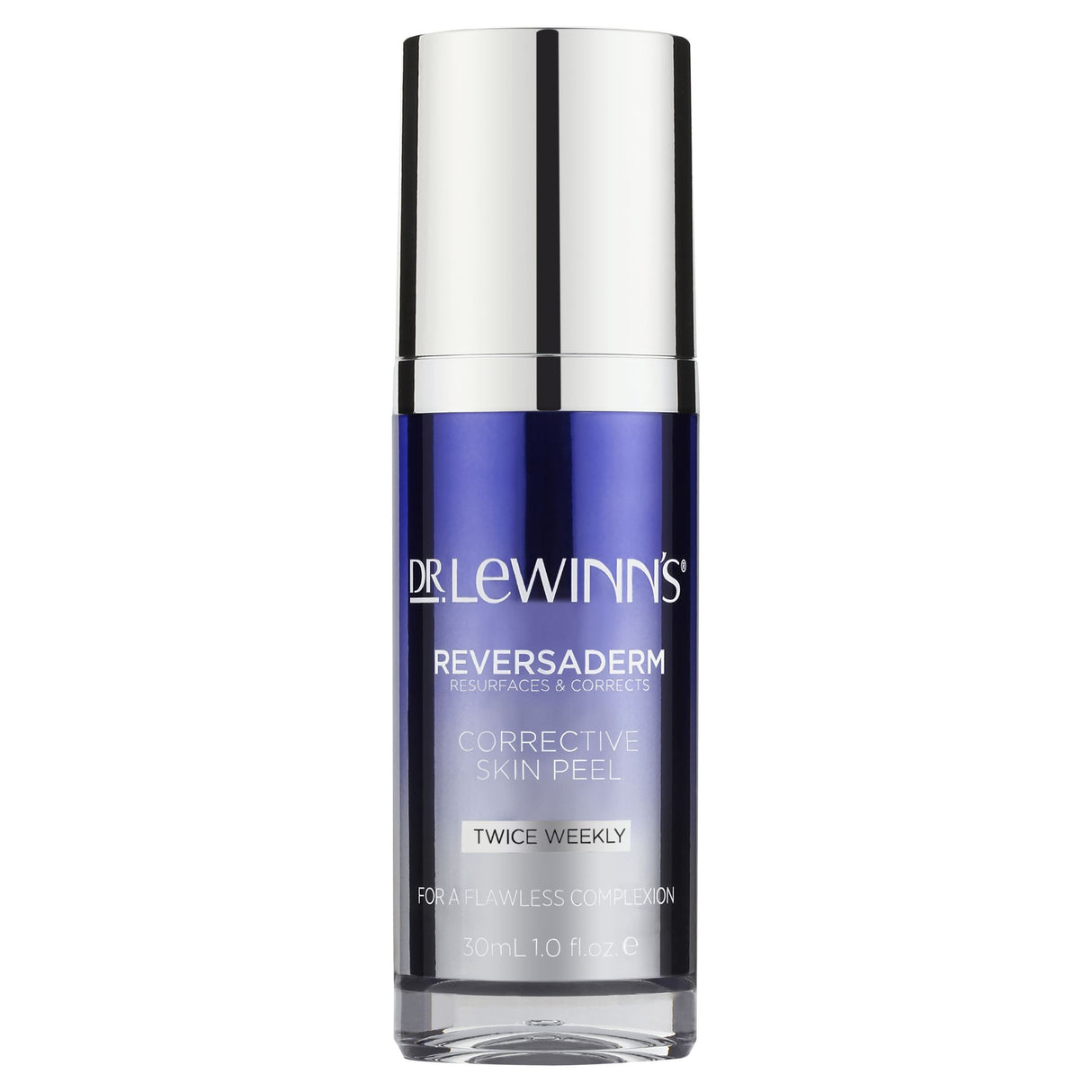 Dr. LeWinn's Reversaderm Corrective Skin Peel 30mL, an overnight gel with 15% AHA for micro-exfoliation and brighter skin.