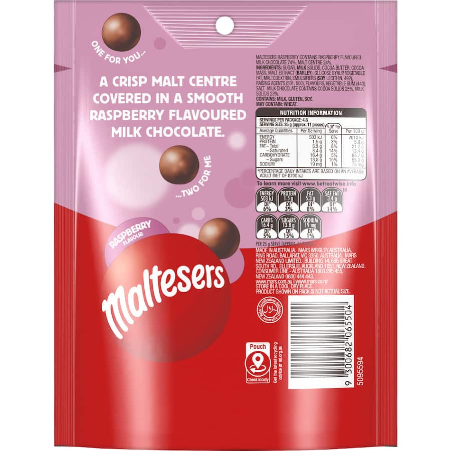 Maltesers Chocolate Raspberry 120g