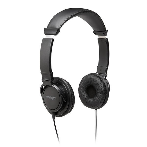 Kensington Hi-Fi Headphones with adjustable padded headband, 40mm drivers for superior sound, and a 6-foot USB cord.