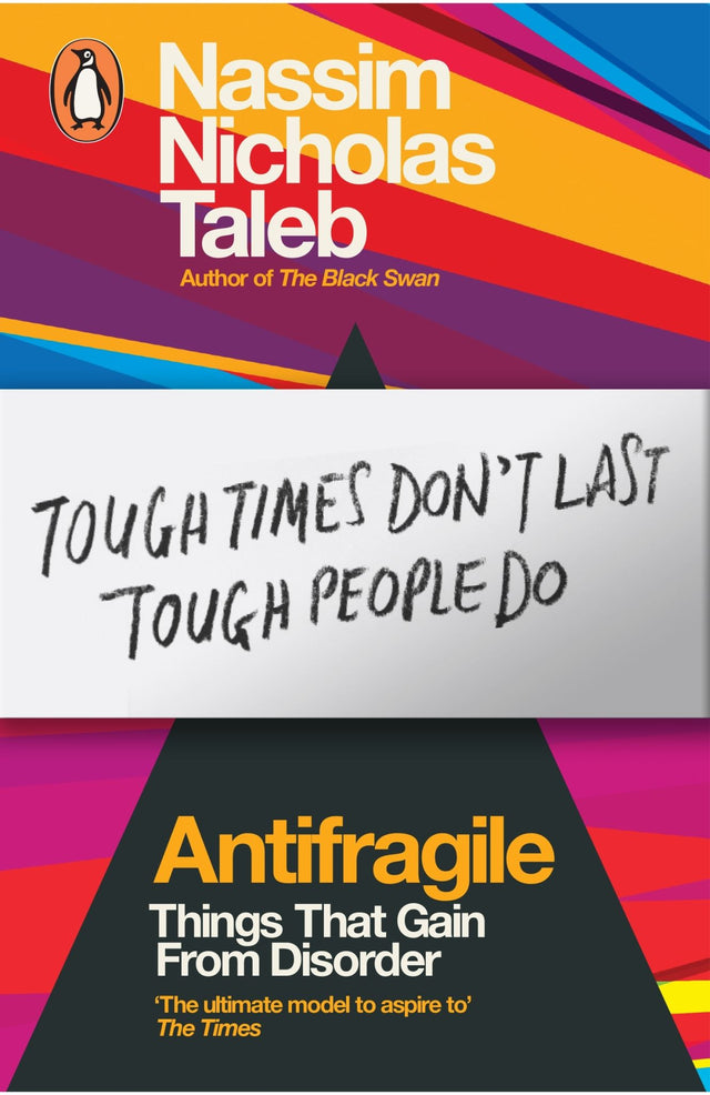 Cover of 'Antifragile' by Nassim Nicholas Taleb, a groundbreaking book on thriving through uncertainty and chaos.