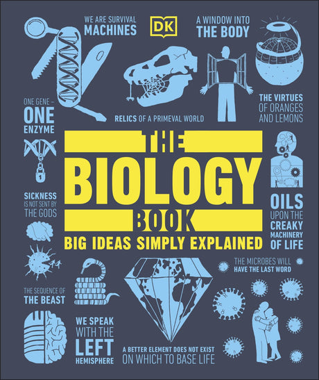 Cover of "The Biology Book," showcasing key life science concepts, illustrated content, and engaging explanations of biology fundamentals.