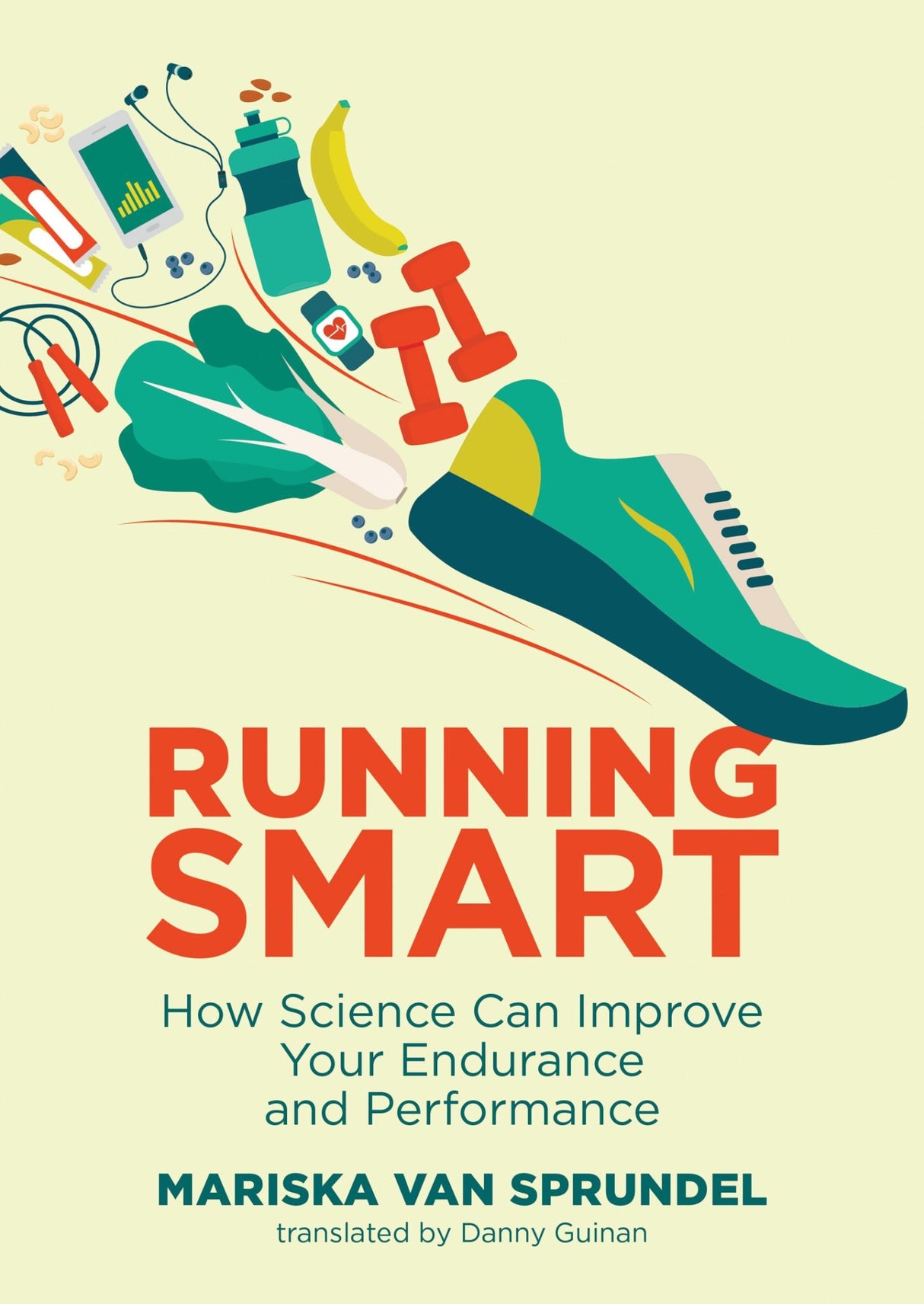 Cover of "Running Smart" by Mariska van Sprundel, a guide debunking running myths with science-backed insights.