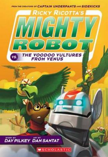 Ricky Ricotta and his giant robot face the Voodoo Vultures in a colorful children's adventure about friendship and bravery.