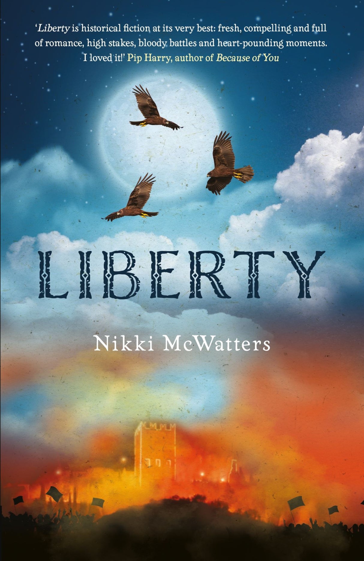 Cover of "Liberty," a historical fiction novel highlighting the struggles of three courageous women through different centuries.