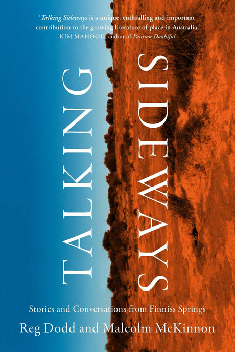 Book cover of "Talking Sideways," exploring Indigenous Australian culture through history and personal memoir by Reg Dodd and Malcolm McKinnon.