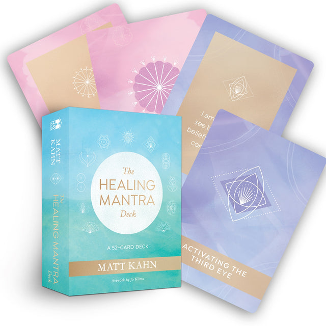 Healing Mantra Card Deck featuring 52 unique mantras for positivity, healing, and spiritual growth by Matt Kahn.