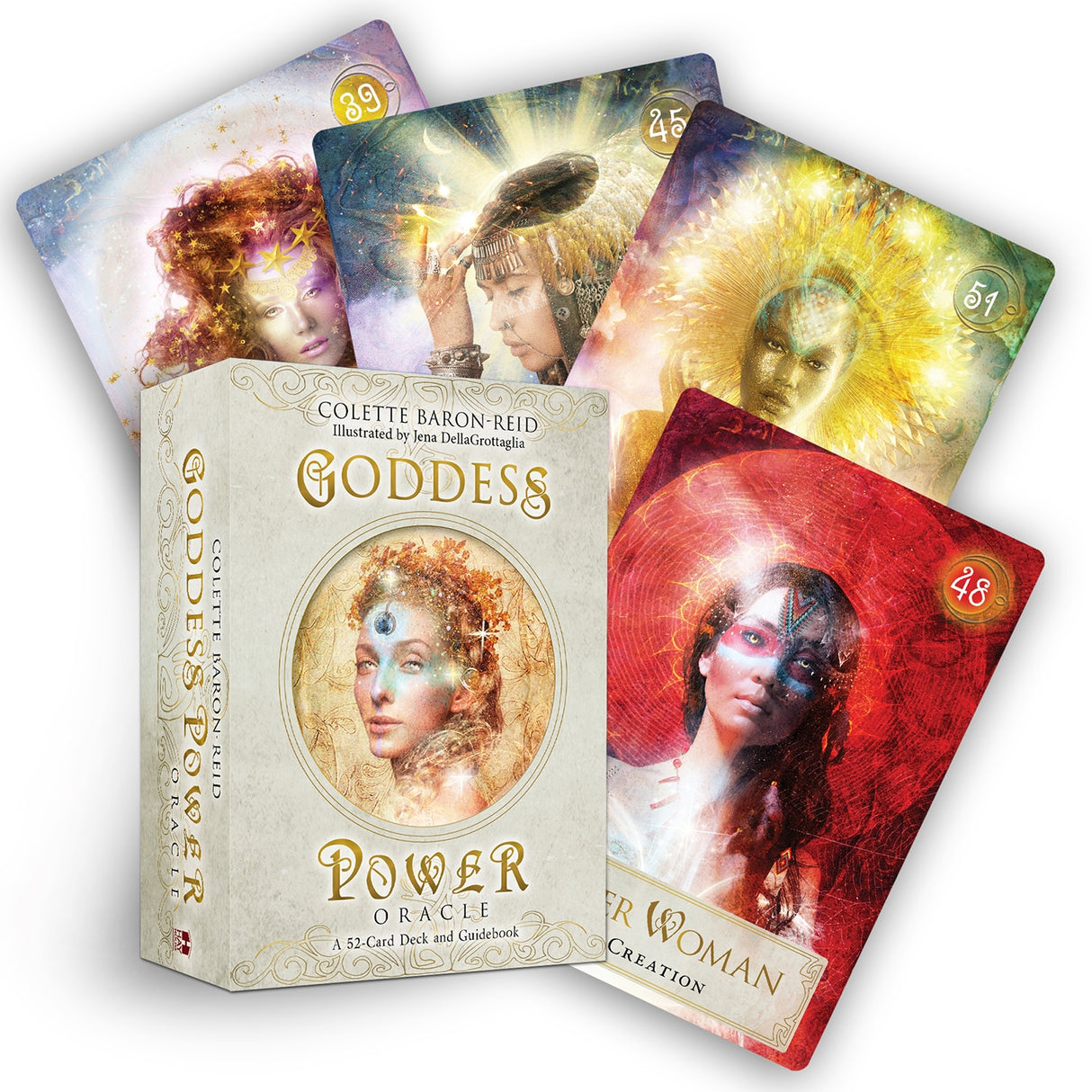 Goddess Power Oracle Cards featuring 52 divine goddesses for empowerment, guidance, and self-discovery on your spiritual journey.