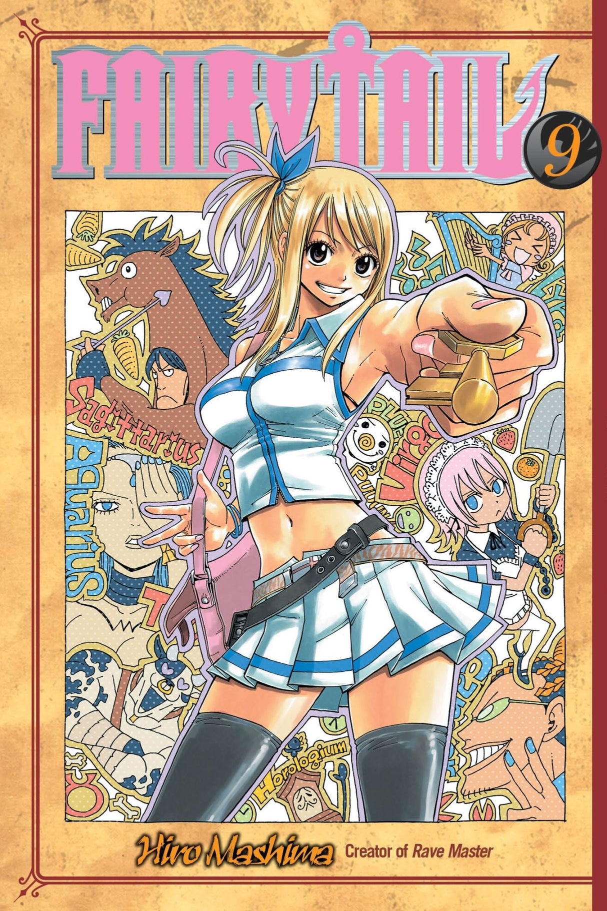 Fairy Tail Volume 9 trade paperback, featuring Natsu and friends in magical adventures, 208 pages of art and storytelling.