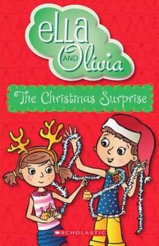 Cover of 'The Christmas Surprise', featuring Ella and Olivia eagerly anticipating Christmas with vibrant illustrations.
