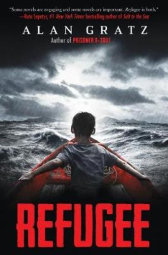 Cover of 'Refugee', a gripping novel about three children seeking safety amidst war and oppression across decades and continents.