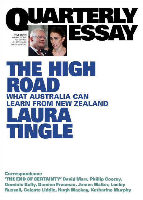 Cover of 'The High Road: What Australia Can Learn From New Zealand', a thought-provoking essay by Laura Tingle exploring both nations' dynamics.