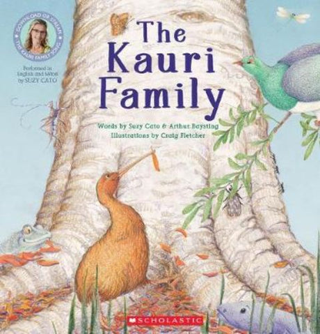 Illustrated paperback "The Kauri Family" invites kids to explore Aotearoa's forests with Suzy Cato's playful storytelling.