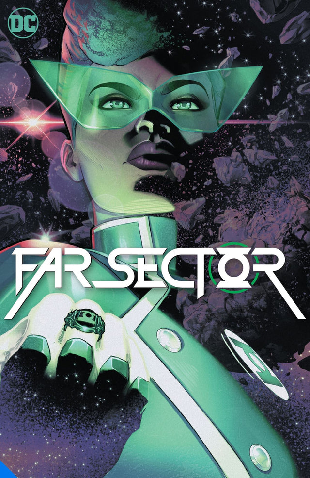 Cover of 'Far Sector', a gripping graphic novel featuring rookie Green Lantern Jo Mullein amidst a murder mystery in a vibrant metropolis.