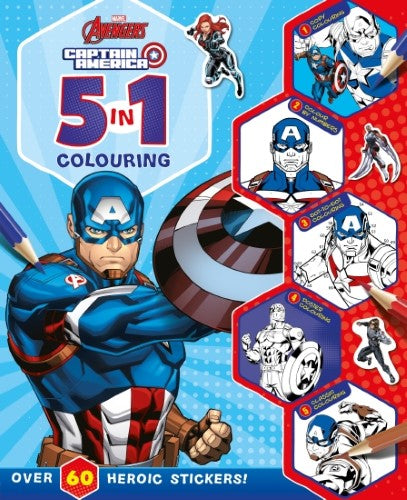 Captain America: 5 In 1 Colouring (Marvel: Avengers)