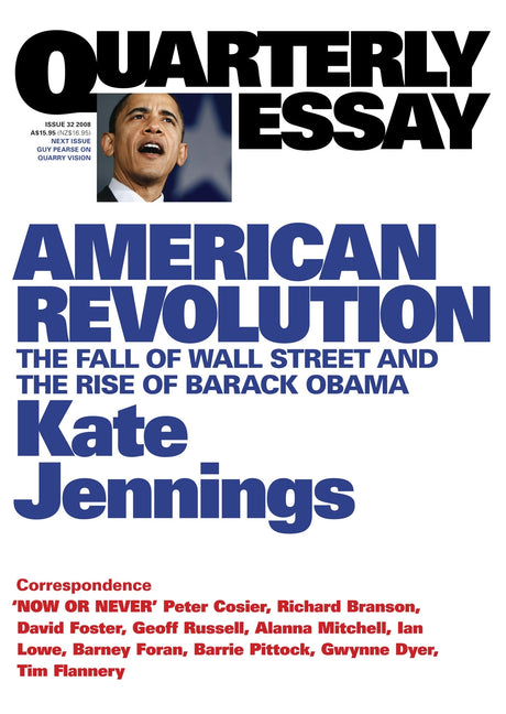 Cover of "American Revolution: The Fall of Wall Street and the Rise of Barack Obama," depicting a pivotal moment in U.S. history.