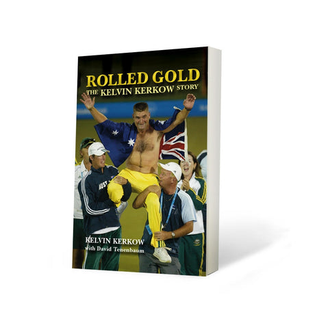 Cover of 'Rolled Gold' by Kelvin, showcasing his sports journey and coaching tips in a captivating trade paperback format.