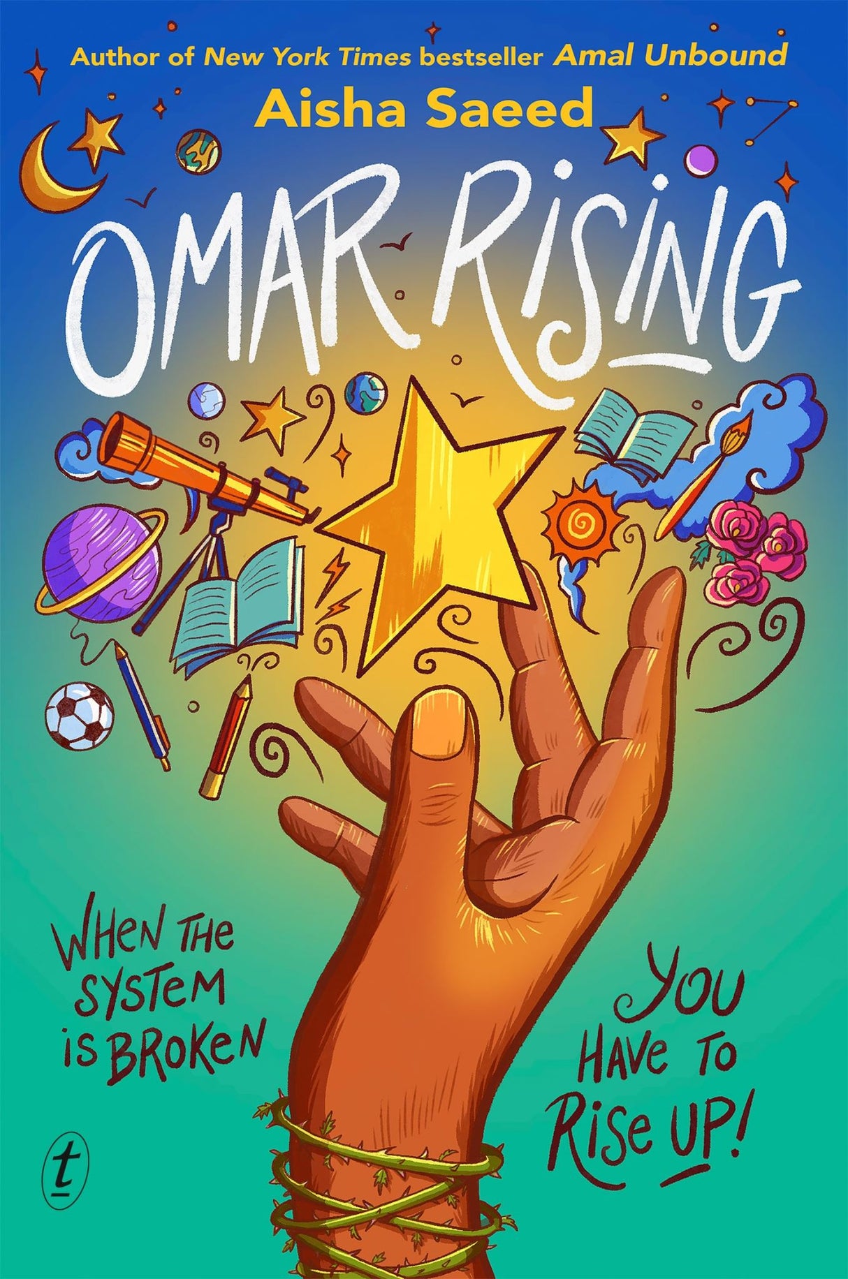 The book "Omar Rising" features a young boy's fight against a corrupt school system for justice and equality.