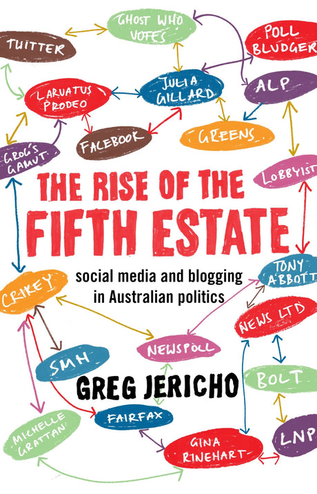 Cover of "The Rise of the Fifth Estate," a book exploring social media's impact on Australian politics by Greg Jericho.