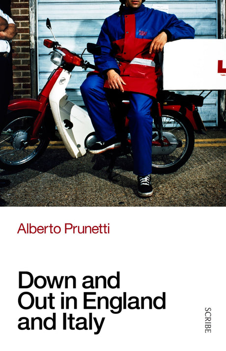 Book cover of 'Down and Out in England and Italy', depicting modern class struggles and immigrant experiences in the UK.