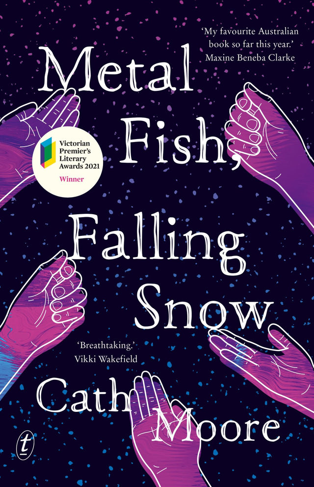 Cover of "Metal Fish, Falling Snow," a novel about grief and identity featuring a girl’s road trip through Australia.