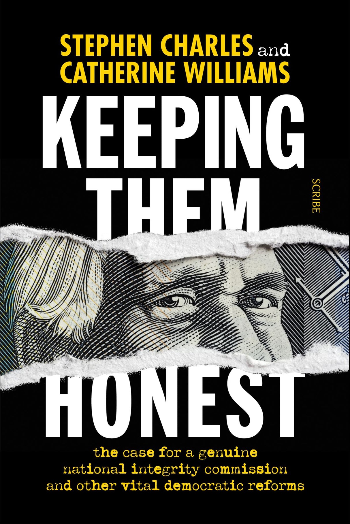 Cover of "Keeping Them Honest," a book exposing political corruption in Australia, advocating for integrity in governance.