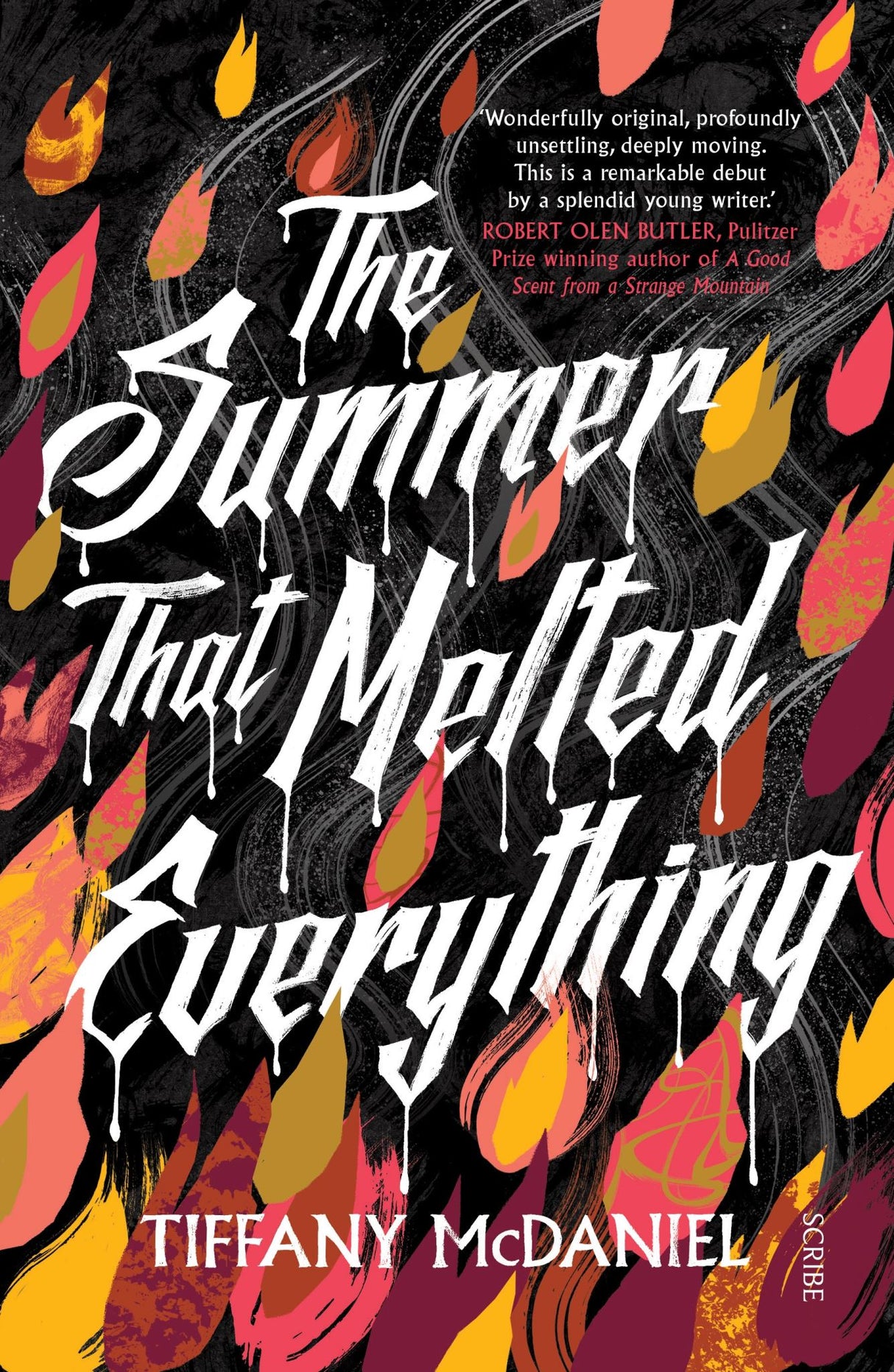 Cover of "The Summer That Melted Everything," a haunting novel exploring the nature of good and evil in a small town.