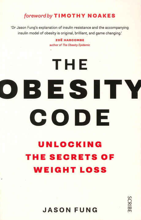 Cover of "The Obesity Code" by Dr. Jason Fung, highlighting weight loss through hormonal balance and intermittent fasting strategies.