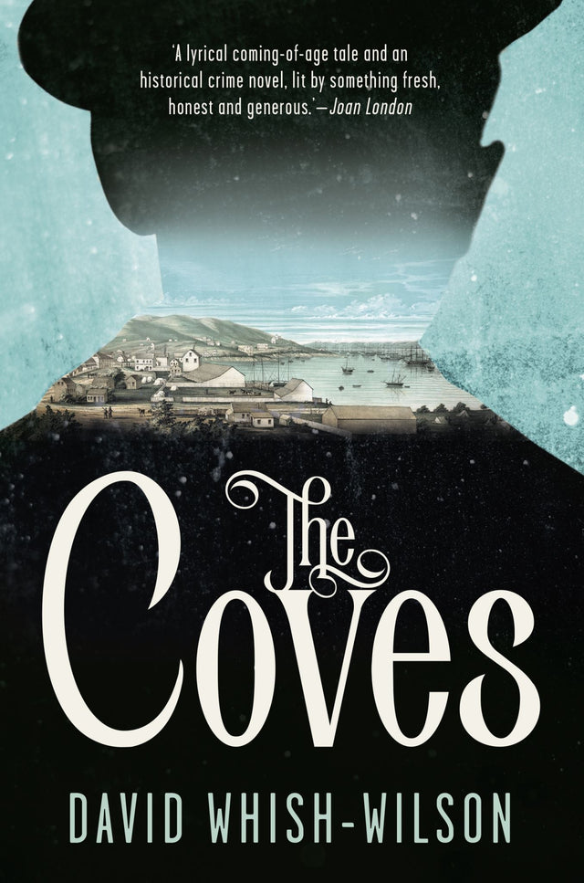 Trade paperback novel "The Coves" set in 1849 San Francisco amid the Gold Rush, featuring adventure and historical details.