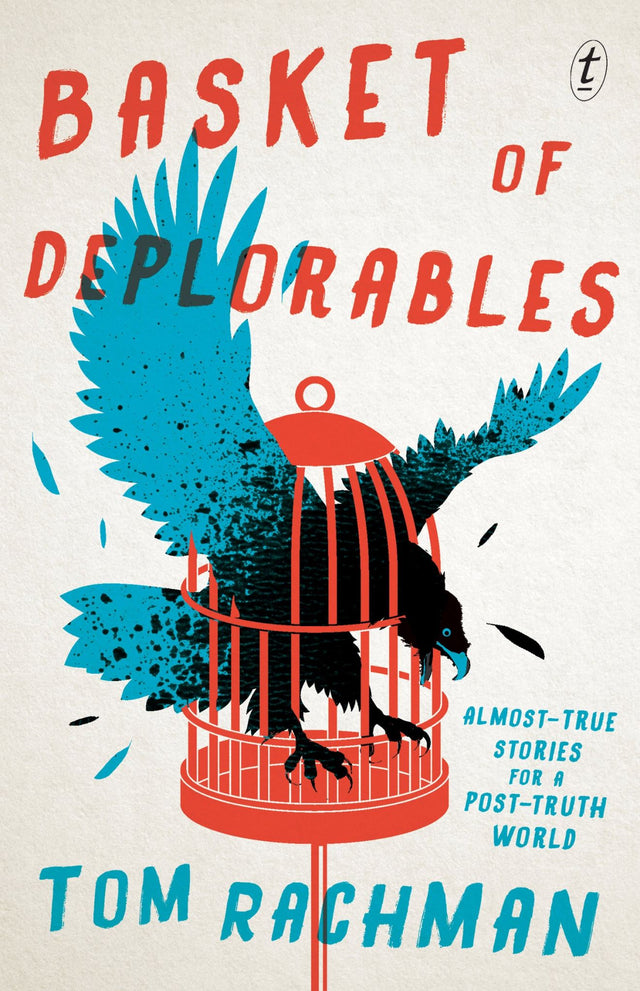 Cover of 'Basket of Deplorables', a humorous book reflecting post-election emotions in America, featuring diverse characters and sharp narratives.