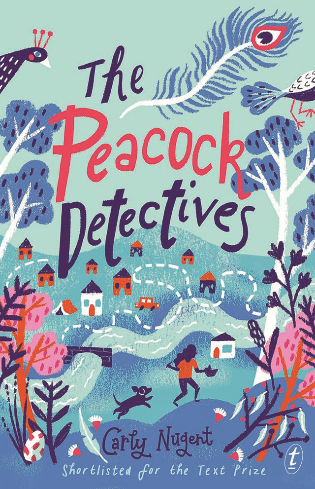 Cover of 'The Peacock Detectives,' a middle-grade novel featuring a young detective on a pet mystery adventure.