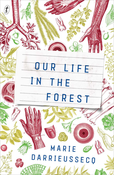 Cover of "Our Life in the Forest," a dystopian novel exploring identity and survival in a bleak future.