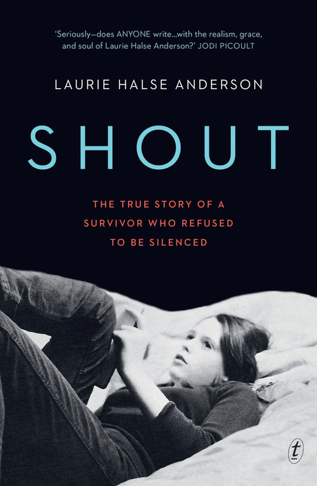 Cover of 'Shout' by Laurie Halse Anderson, a poignant poetry memoir empowering survivors of sexual assault through personal stories.