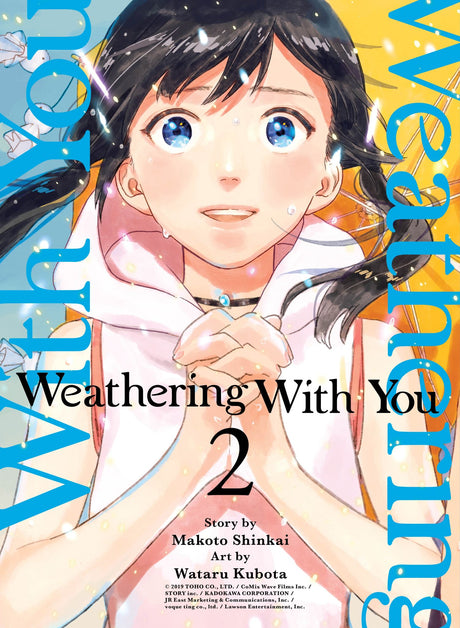 Trade paperback of "Weathering with You, volume 2," featuring art by Wataru Kubota, encapsulating a mystical summer romance.