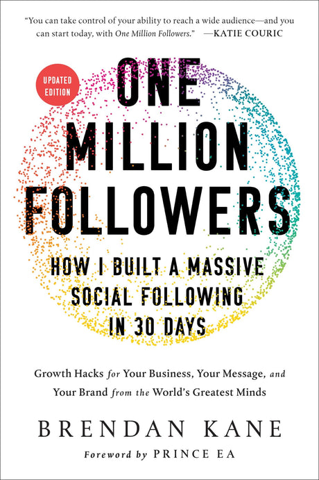 "Cover of 'One Million Followers, Updated Edition', a guide for growing social media presence and audience engagement."