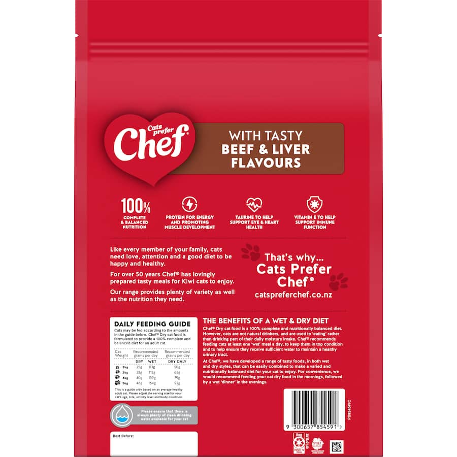 Chef Dry Cat Food Beef & Liver 2kg