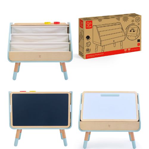 Kids Sling Bookshelf & Double-Sided Easel - Hape Transforniture