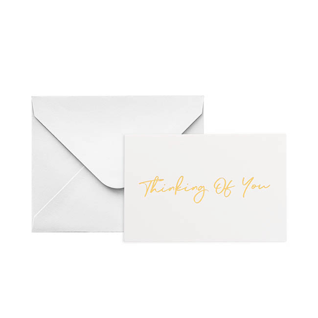 Gold Foil Card & Envelope Thinking of You Pack25